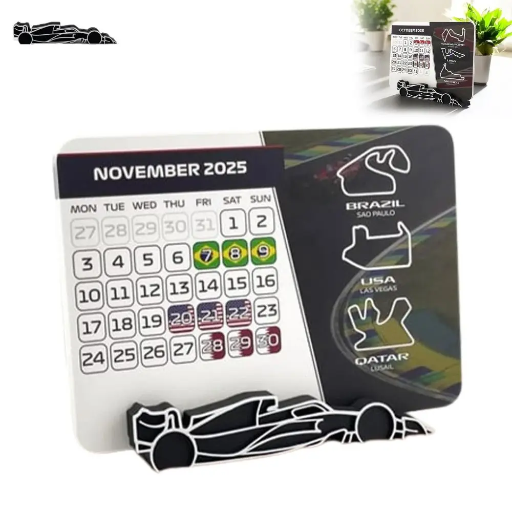 2025 Racing Calendar F1 Race Schedule Calendar Formula 1 Motorsport Enthusiasts Calendar With F1 Car Stand Practical Gift