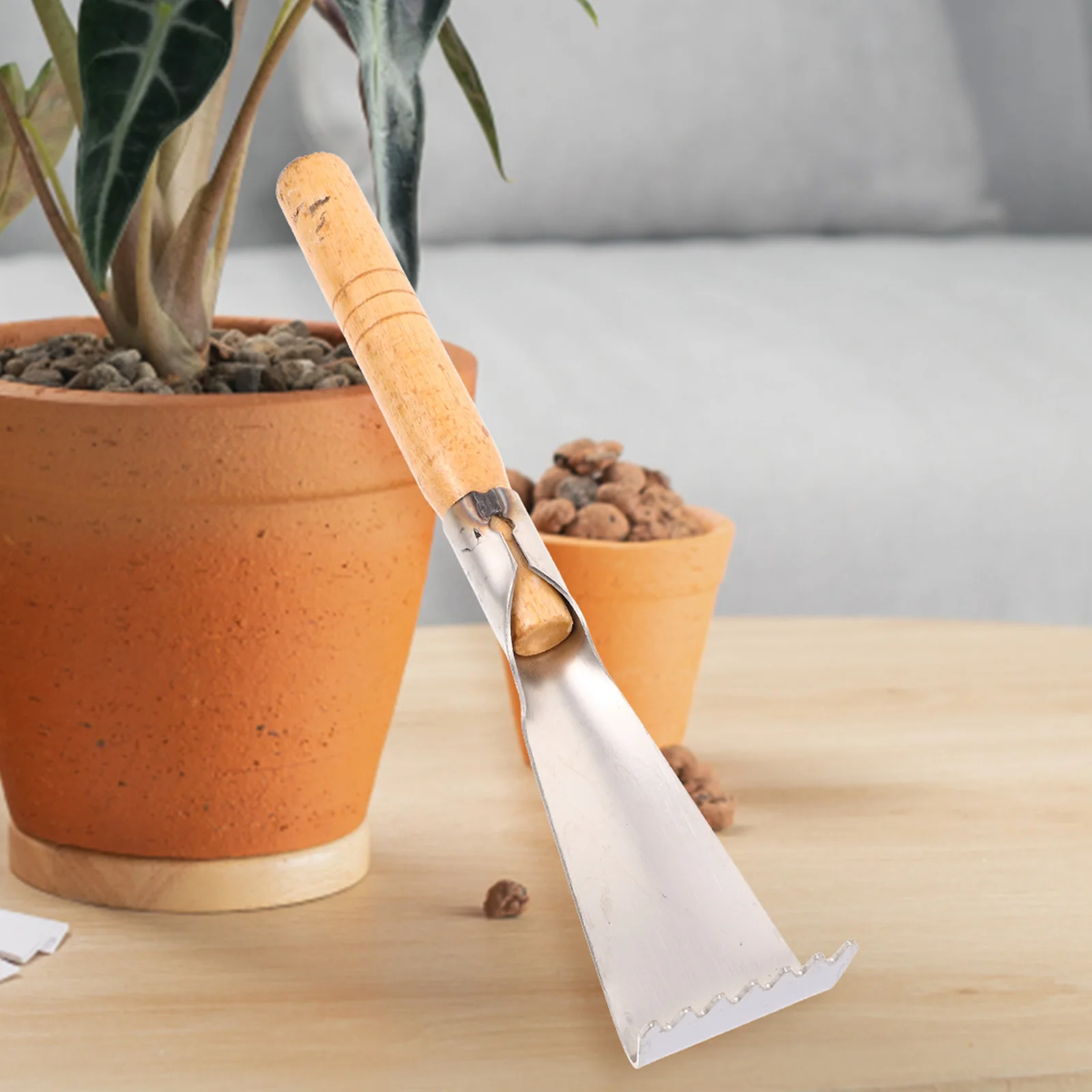 مقبض خشبي مجرفة حديقة من الفولاذ المقاوم للصدأ مجرفة خضروات مجرفة يدوية أداة مريحة لزراعة الحفر وإزالة الأعشاب الضارة والبستنة #1