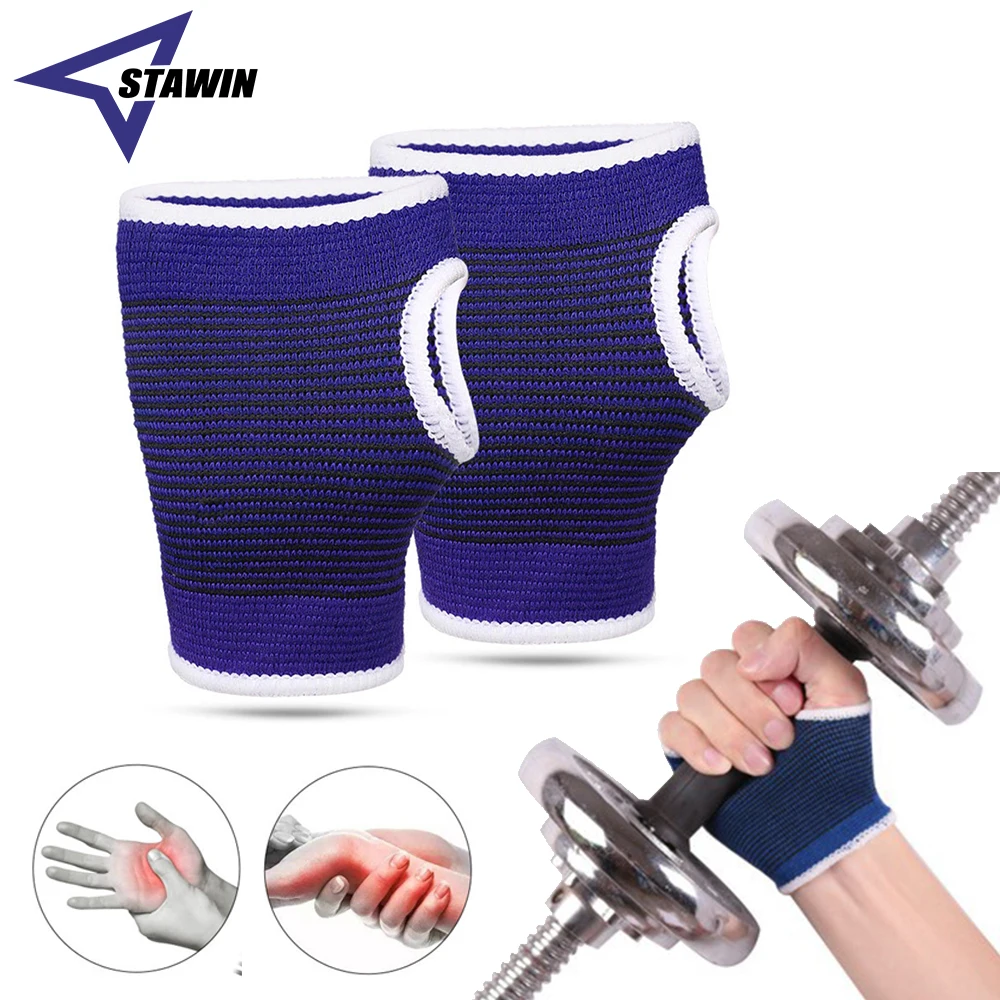 1 Pair Fitness Gym Gloves Elastic Training Fitness Wrist Wrap Workout Exercise Glove Wrist Support Hand Brace Gym Palm Protector