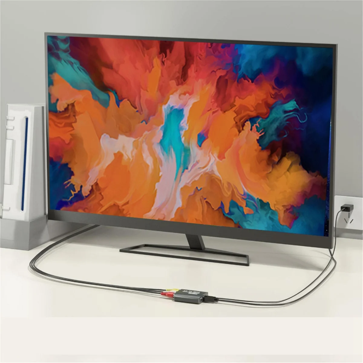 

Адаптер, совместимый с RCA-HDMI, композитный преобразователь AV-HDMI для PS1/2/3 Xbox N64 WII VHS VCR, адаптер Blue-Ray DVD STB