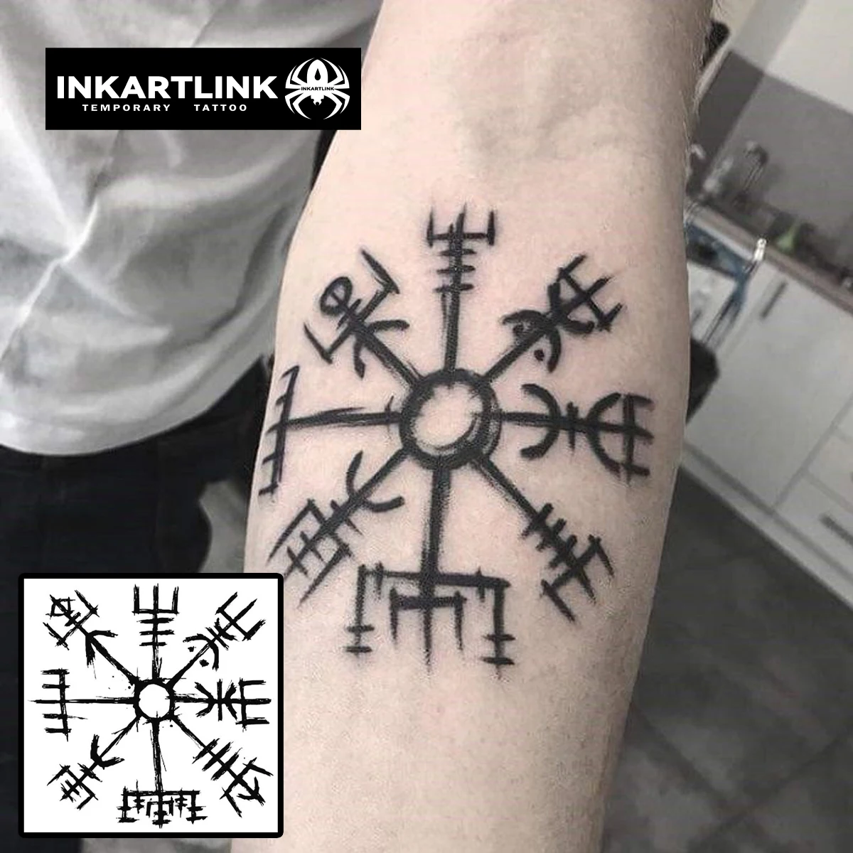 Rune Temporary Tattoo,Lasts To 15 Days New Technology Magic Waterproof Semi Permanent Sticker.