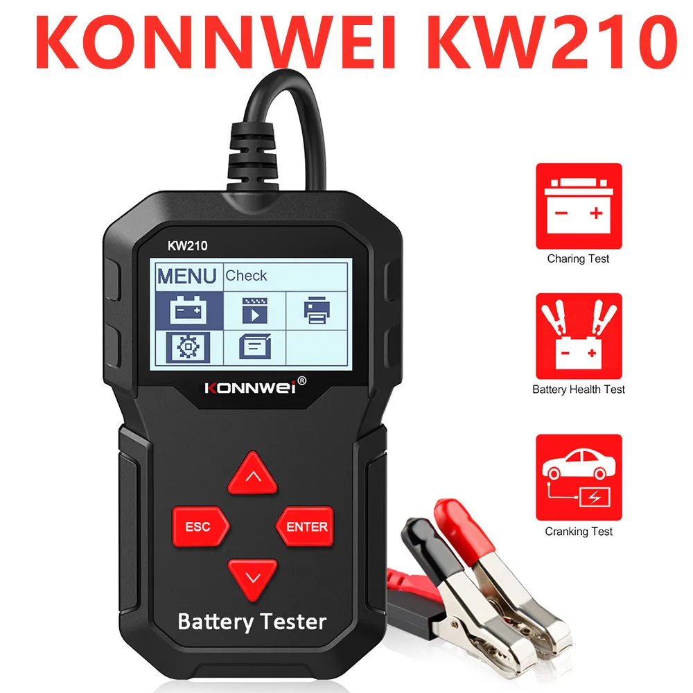 

A++ KONNWEI KW210 Automatic Smart 12V Car Battery Tester Auto Battery Analyzer 100 to 2000CCA Cranking Car Battery Tester