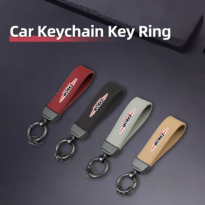 Car Logo KeyChain Leather Key Rings Auto Accessories For MINI WORKS Cooper One JCW R60 R57 R55 R56 R53 R52 R50 R58 R59 F55 F56 C