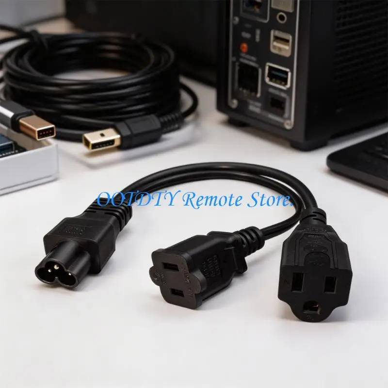 1ft Power Adapters Cable IEC320 To NEMA 1 15R And 5 15R Connectors