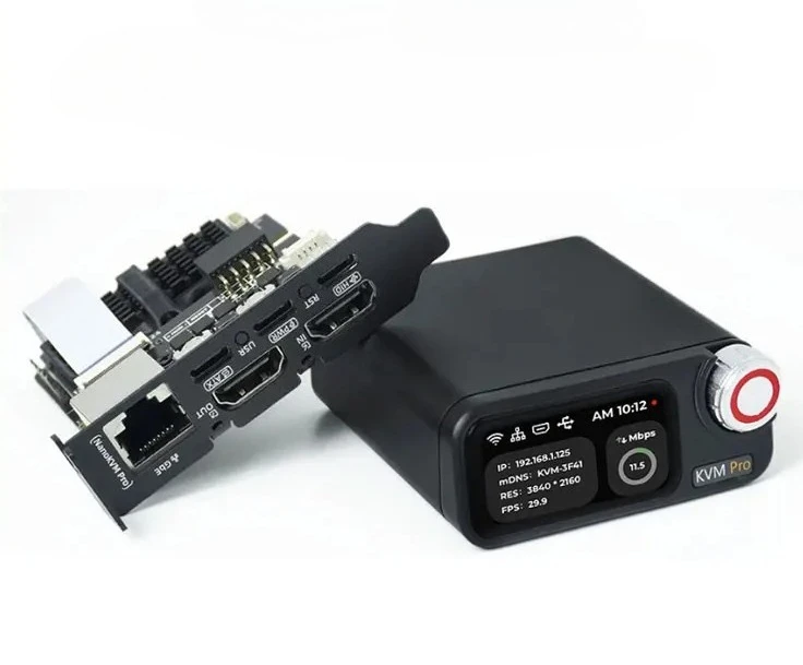 4K KVM over IP Remote Management Device, Gigabit Ethernet, WiFi 6 & PoE, Server & NAS Control
