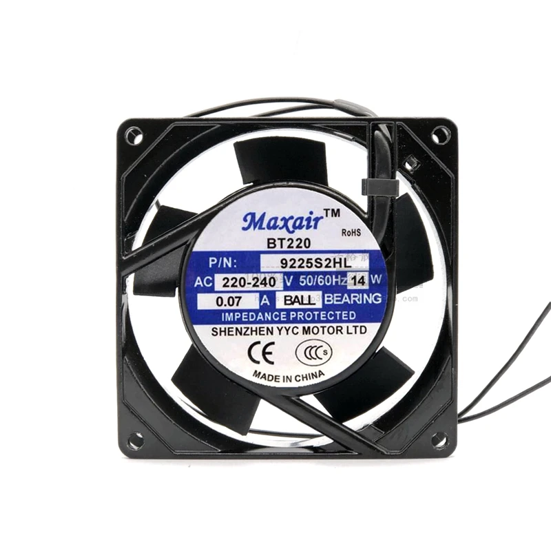 

BT9225B2HL AC 220V 0.07A 90x90x25mm 2-Wire Server Cooling Fan