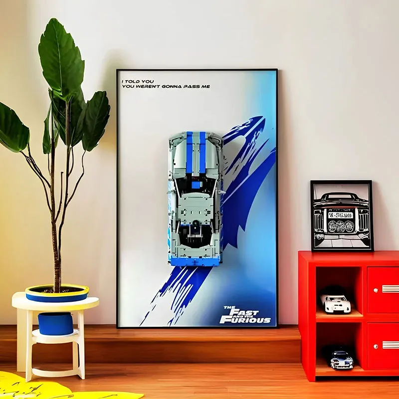 

31,5-дюймовое настенное крепление для LEGO 42210 42143 42172, настенное крепление для освещения автомобиля 2 Fast 2 Furious Nissan Skyline GT-R (R34)