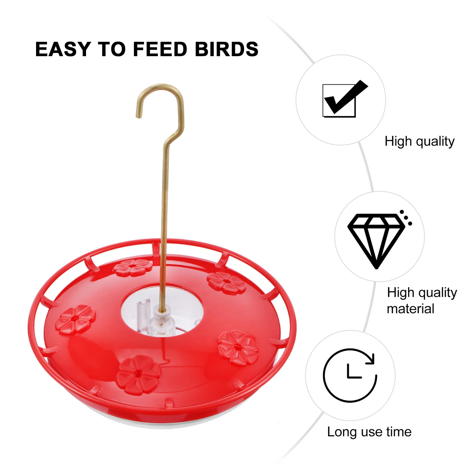 

Hummingbird Feeder Hanging Garden Bird Feeders Outdoor Plastic Bright Flower Shape Anti Squirrel Theft Proof Hook