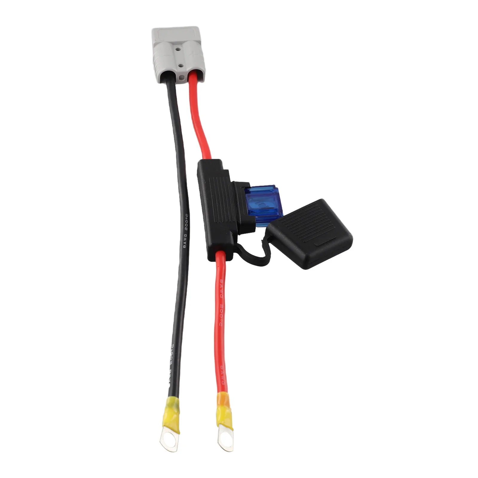 

Sturdy 30cm 8AWG Automotive Cable with Silver Plated Ring Terminals for Seamless Connections to Power Equipment