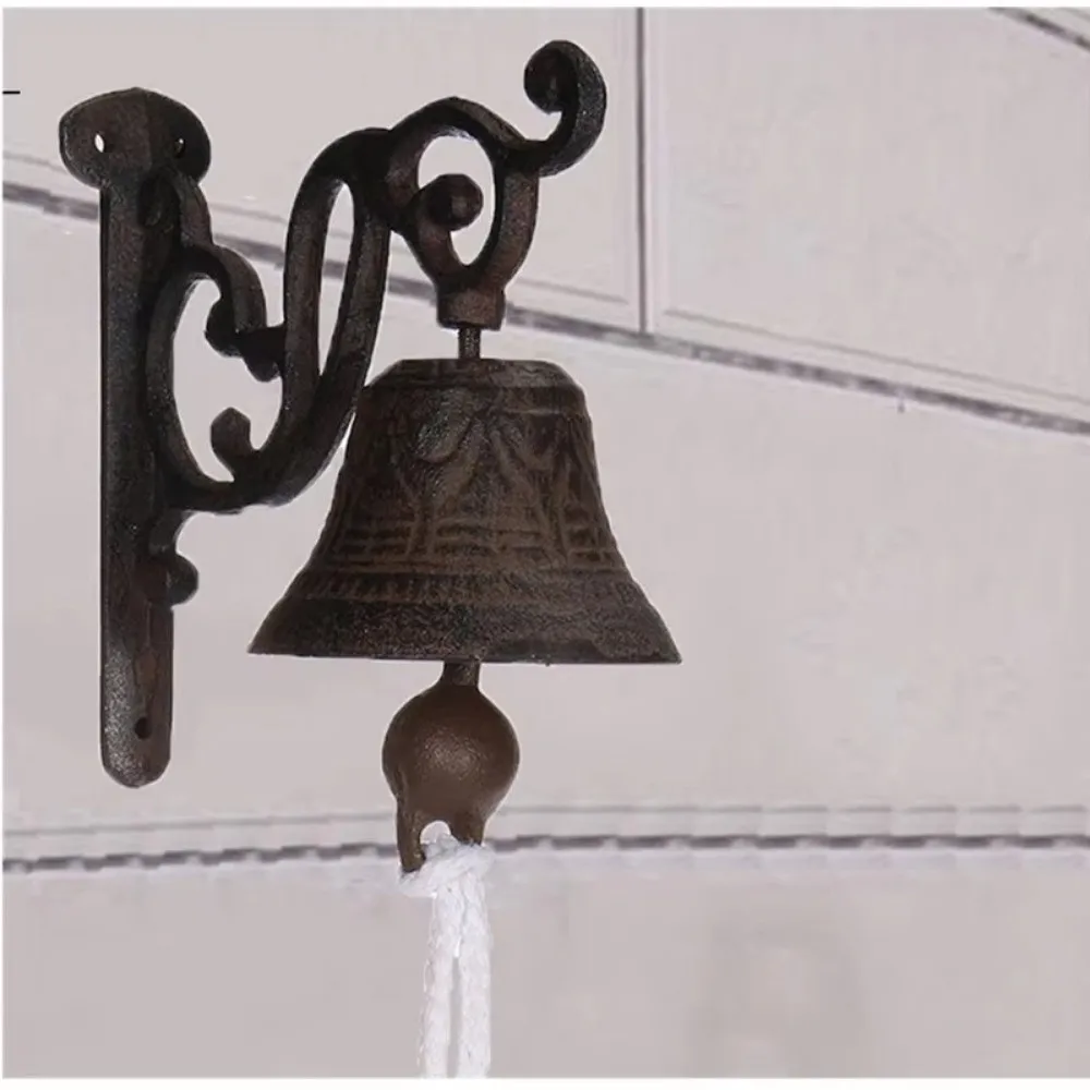 Rustic Retro Outdoor Bell Weatherproof Handmade Vintage Doorbell Metal Distressed Finish Cast Iron Door Bell Yard Decor