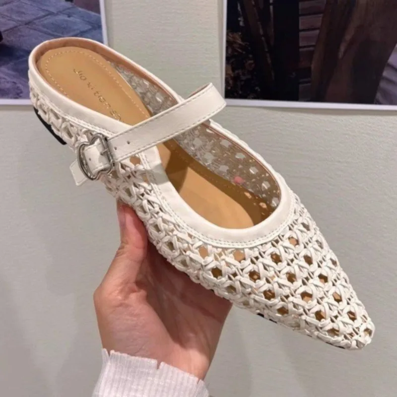 Zapatos planos cómodos y transpirables para mujer, sandalias informales para exteriores, todo Muller, talla grande 35-42