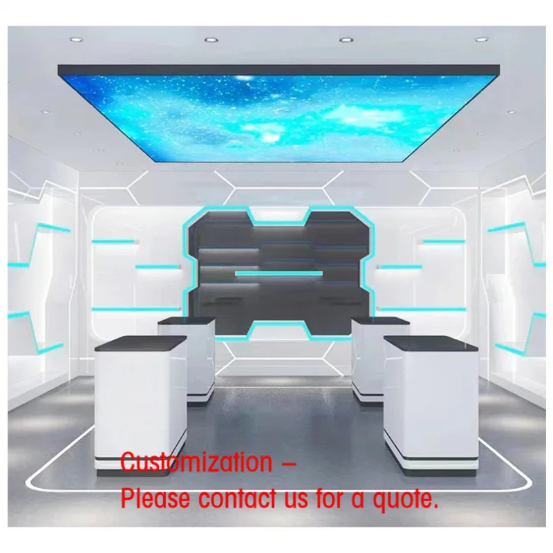 custom.Custom HongMing Display Tiered Shelf LED Light Exhibition Hall Live Broadcast Room Background Makeup