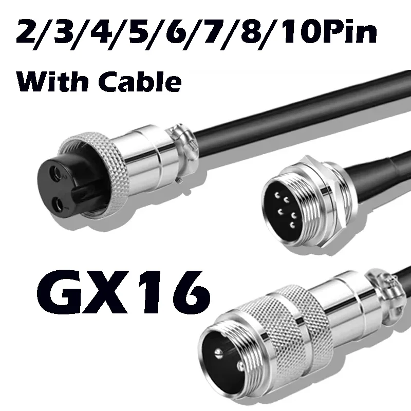 GX16 Waterproof Aviation Electrical Connector 2 3 4 5 6 7 8 10 Pin  Extension Cable Air Male Female Socket Plug Wire Adapter