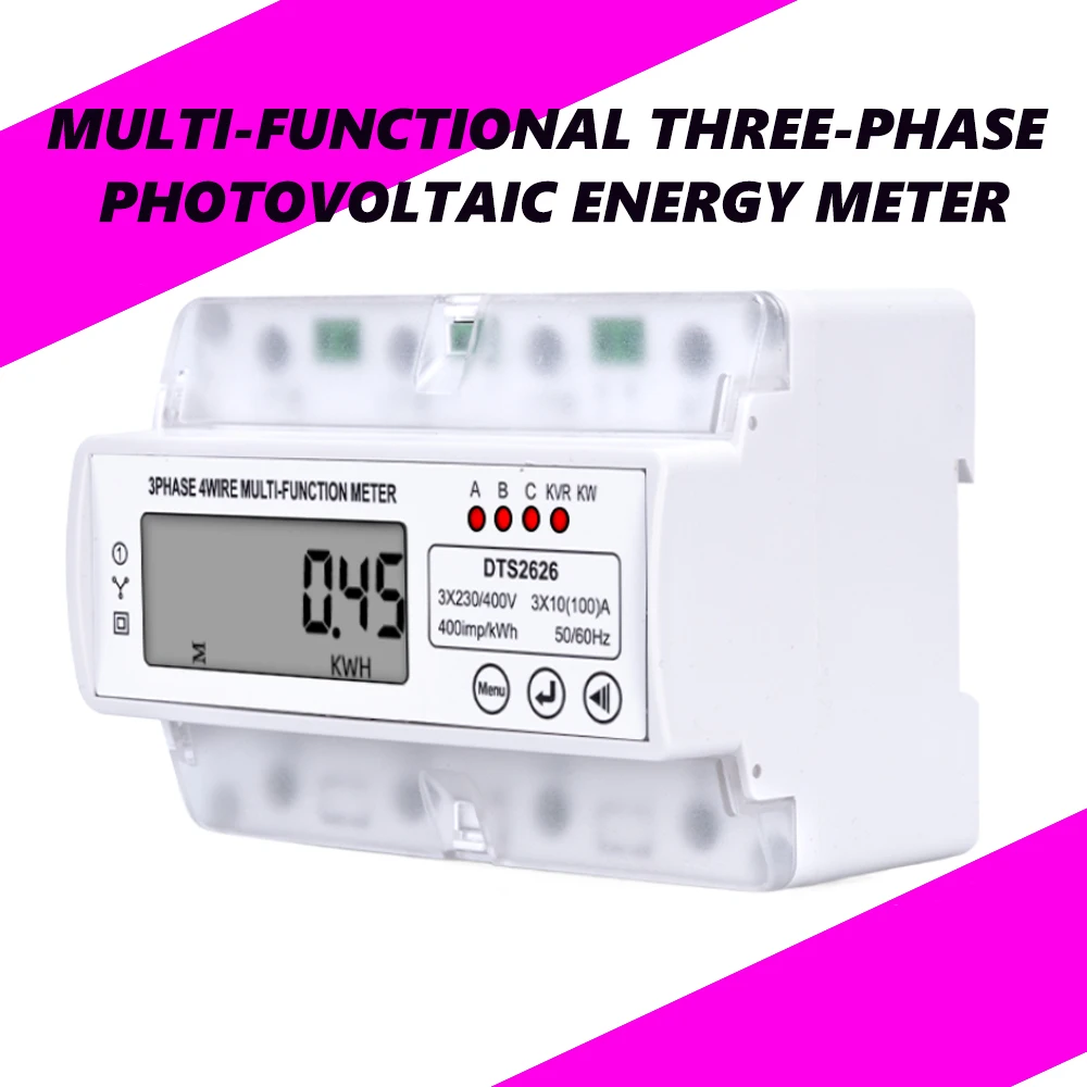 Trójfazowy czteroprzewodowy wielofunkcyjny cyfrowy miernik energii watowej wyświetlacz LCD watomierz napięcia kWh 380V 3X10 100A AC