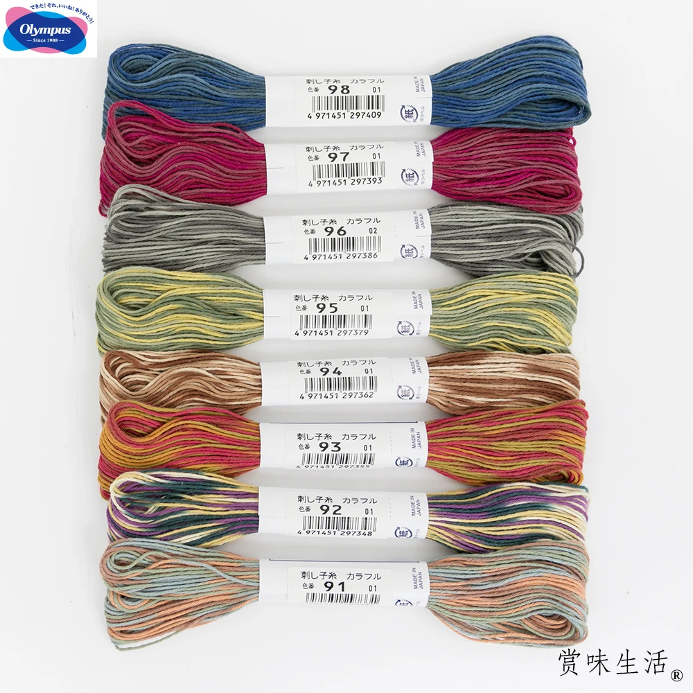 

Japanese Olympus Embroidery Line Segment Dyeing Department, Olympus, Blue Pink Gradual Change Embroidery Line