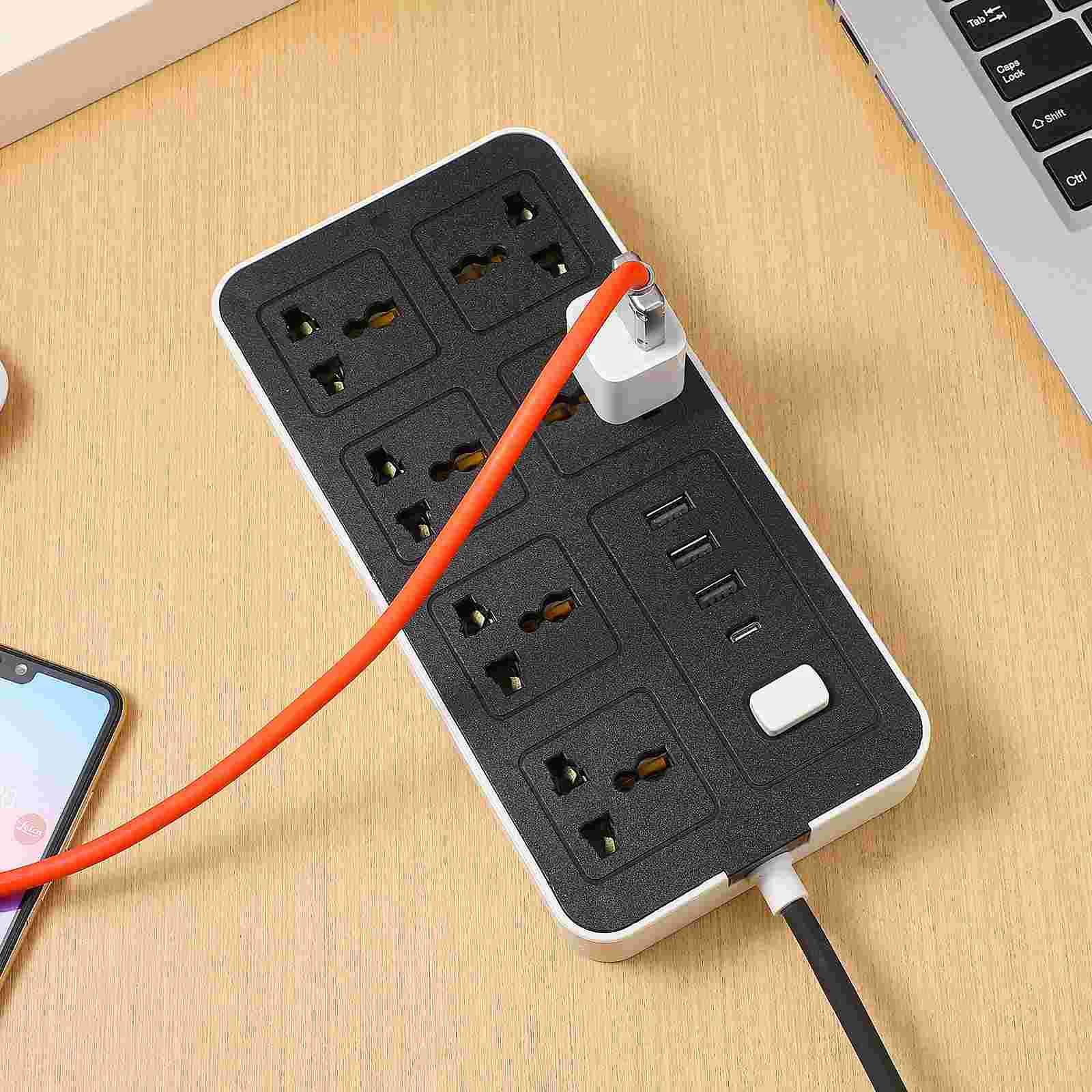 USB Power Strip British Standard Panel Multi-hole Switch Wiring Socket Extension Cord Flat Functional Plug Board Abs Charging