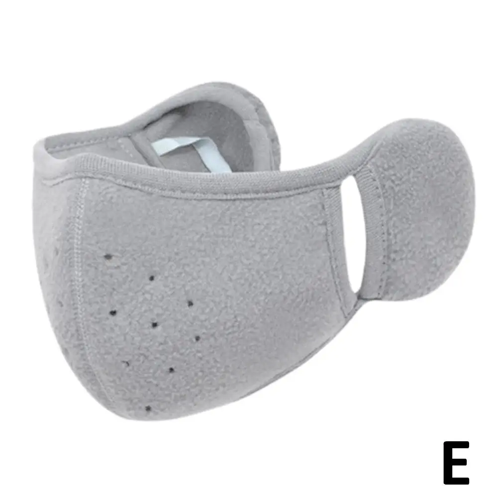 Winter Fleece Earmuffs with Windproof Mouth Cover Unisex Warm Ear Warmer Breathable Face Mask for Outdoor Activities A4E9