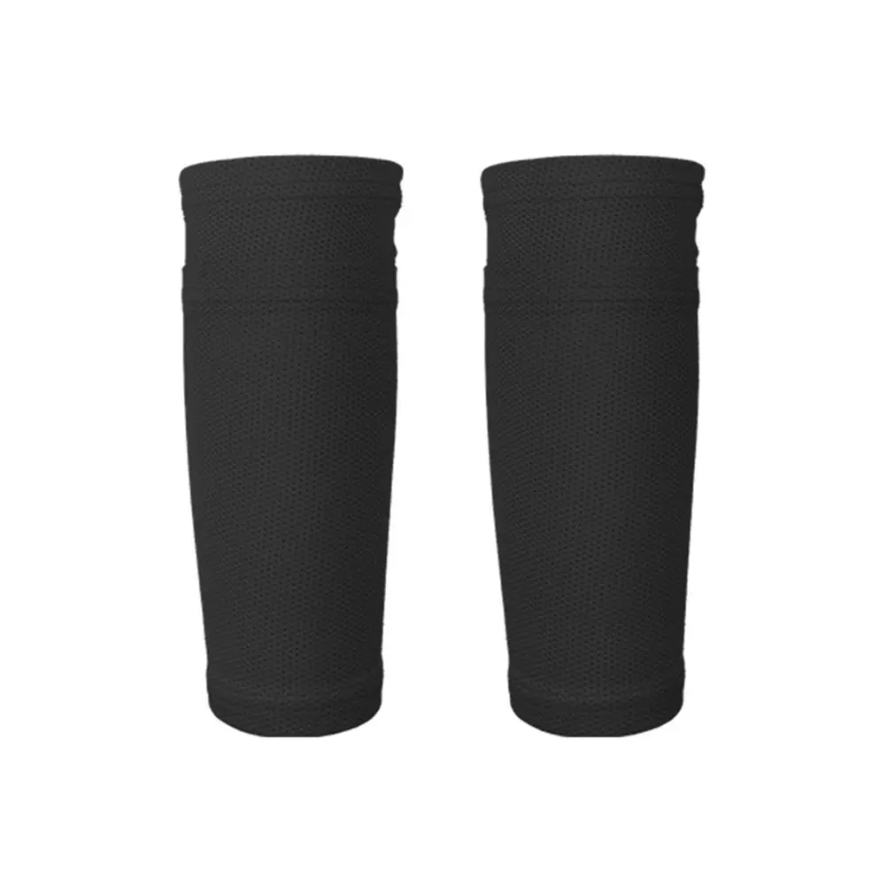 Calcetines/Mangas de Protección para Espinilleras de Alta Elasticidad, Transpirables, de Malla de Poliéster, para Fútbol, Running, Tenis, Squash, Hockey, Gimnasio, Ejercicio, Color Negro