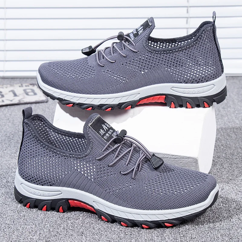 New 2025 Black Men's Sneakers High Quality Shoes For Men Mesh Breathable Summer Casual Walking Sneaker Tenis Zapatillas Hombre