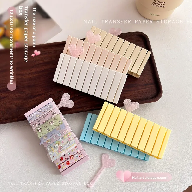 Mini Portable Starry Sky Nail Foil Transfer Paper Storage Boxes Classification Organizer Nail Art Tool Holder Container