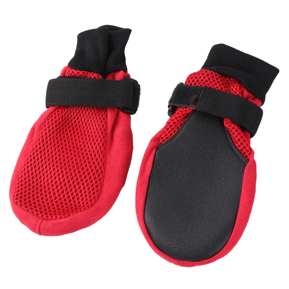 

1 set 1 Set Breathable Mesh Dog Shoes Puppy Nonslip Sole Boots Paw Protector For Outdoor Walking Snow Sand Anti-Slip Red Size