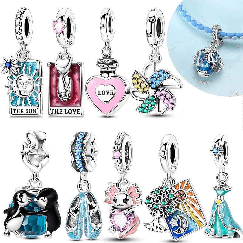 

Подвески из стерлингового серебра 925 пробы, Солнце, Звезда, Луна, Таро, кулон, бусина, подходит для оригинального браслета 925, сделай сам, для женщин, ожерелье, изготовление ювелирных изделий, подарок