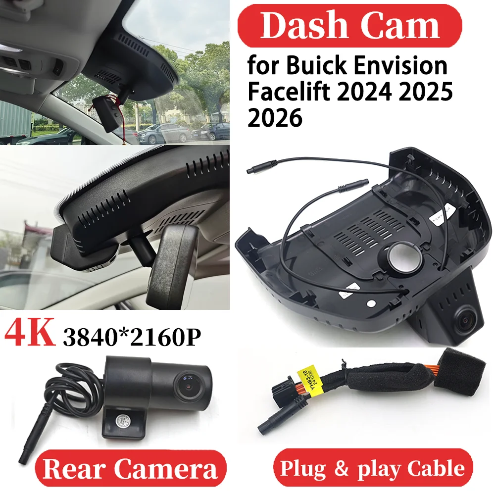

ZJCGO for Buick Envision Facelift 2024 2025 2026 HUD Car 4K Video Recorder DVR Dash Cam Dashboard Camera Plug and play
