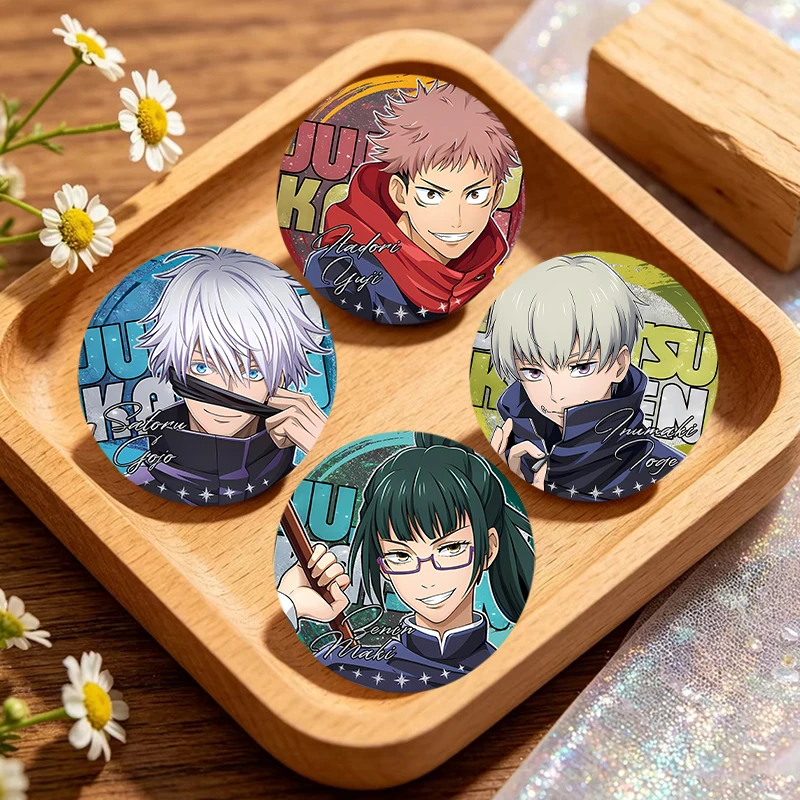 Jujutsu Kaisen Fashion Badges for Backpack Clothing Anime Cartoon Cute 58mm Round Brooch Men Women Fashion Decorative Badge Gift