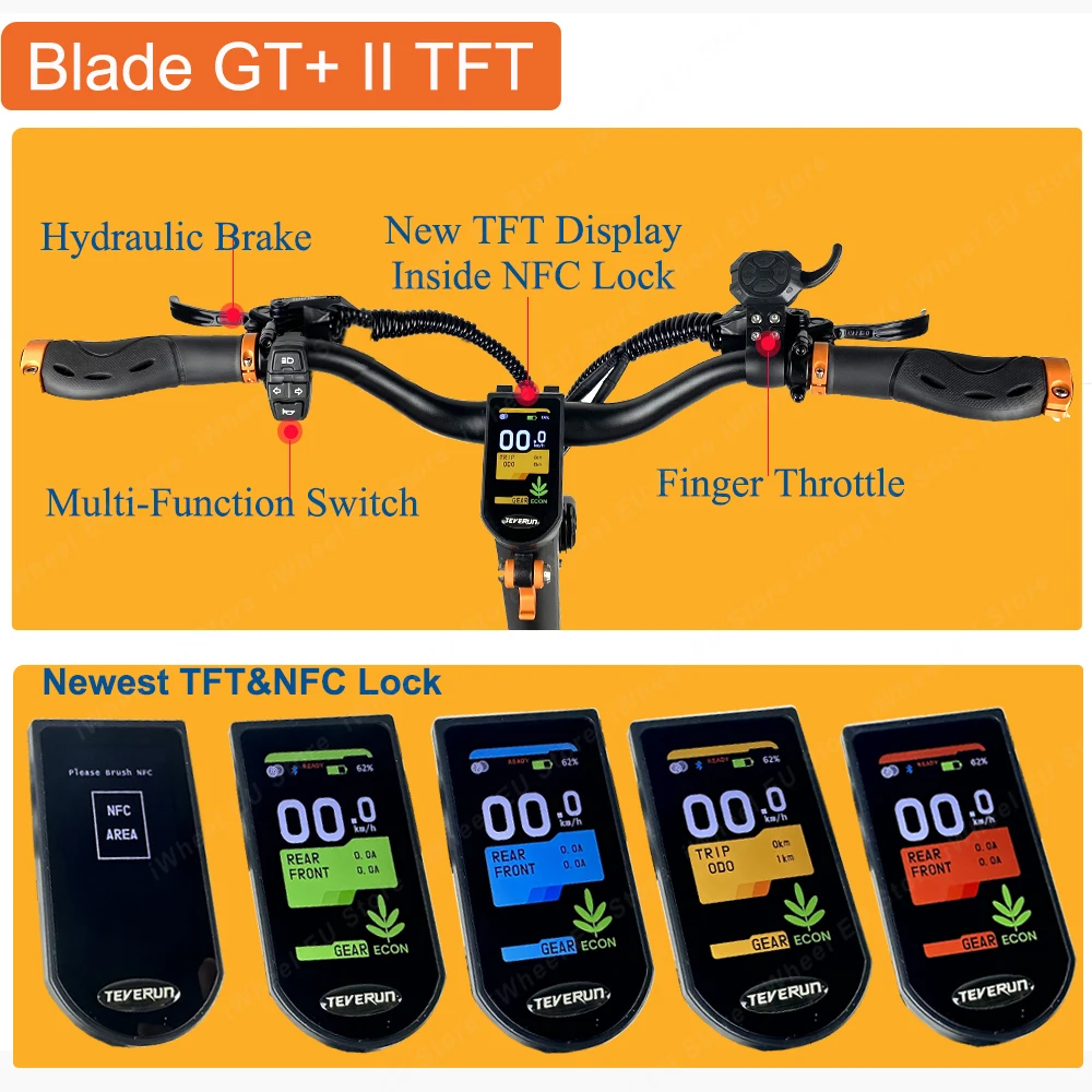 2024 Newest Original BLADE GT II 60V 26Ah Blade GT+ II 60V 35Ah TFT Display Dual Motor 1500W*2 11inch Official Blade E-Scooter