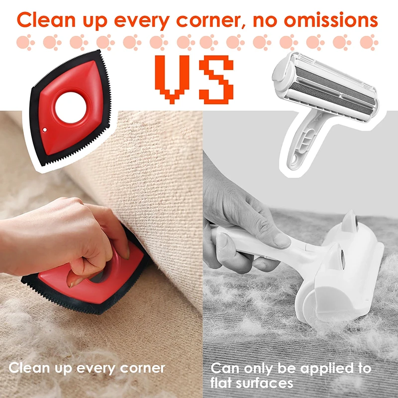 Pet Hair Remover Cat Fur Cleaning Device Carpet Sofa Car Detail Scraper Dog Lint Removal Silicone Dog Cat Fur Removal Brush Tool