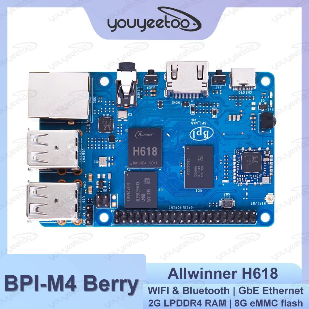 Banana Pi BPI-M4 Berry Allwinner H618 ARM Development board 2G LPDDR4 RAM 8G eMMC WIFI & Bluetooth SBC Single Board Computer