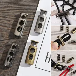 10pcs 4 Colors Apparel Sewing Accessories DIY Metal Clamp Stopper Cord Double Hole Stoppers Lock Toggle