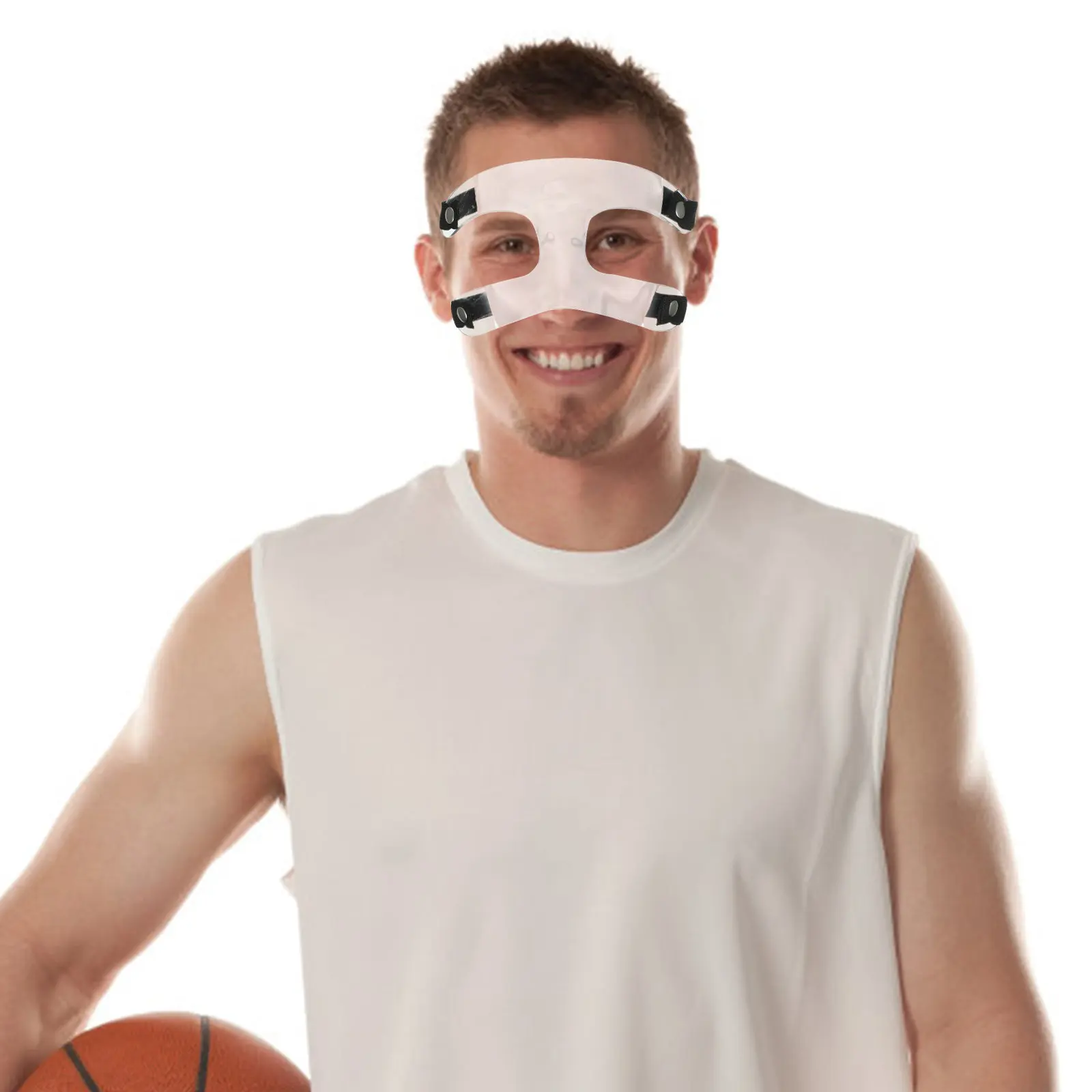 Sports Nose Face Mask Protective Basketball Face Mask Adjustable Comfortable Flexible Fit for Men Football Soccer