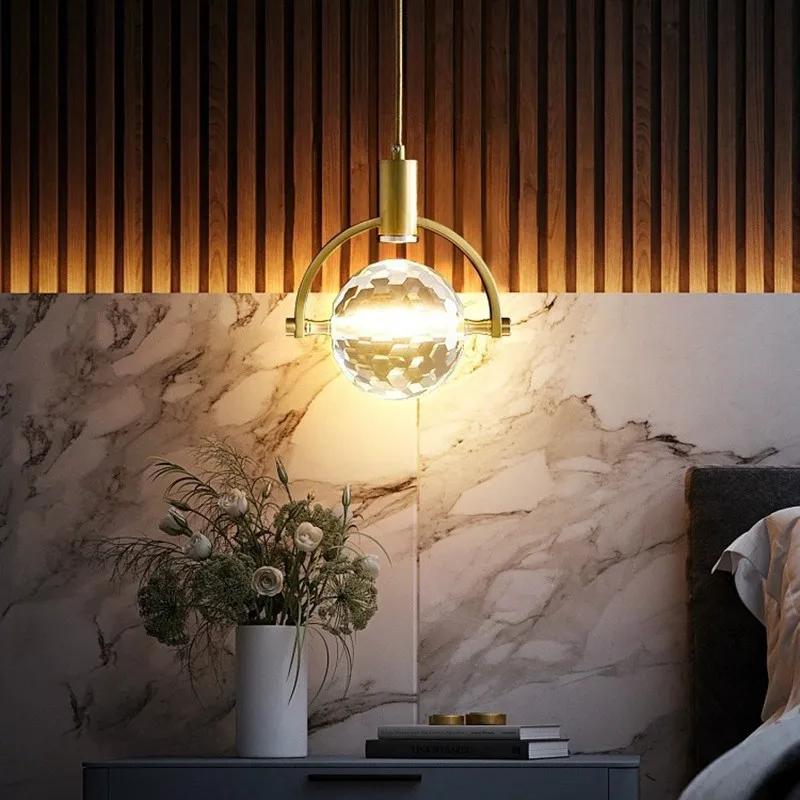 Modern simple restaurant bar personality creative light luxury long line crystal chandelier