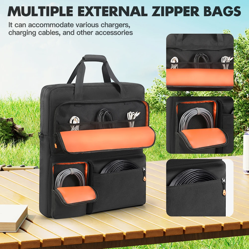 Portable Solars Panel Carrying Bag Double-Layer Solar Panel Storage Bag Padded Solar Panel Shoulder Bag for Jackery SolarSaga