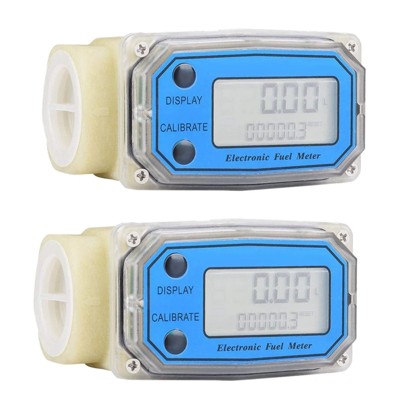 

2Pcs Mini Digital Turbine Flow Meter Fuel Flow Meter Turbine Flowmeter For Chemicals Water Sea Liquid Flowmeter