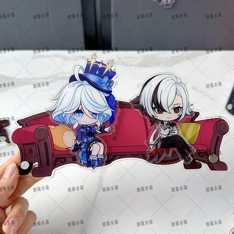 Hot MiHoYo Impact Game Preview Live Broadcast Guest Or Host Magnetic Sofa Sitting Character Acrylic Fridge Sticker Desk Ornament