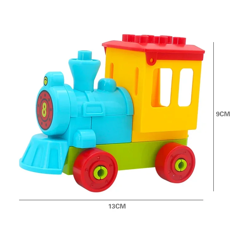Big Size Building Figures Block Family Doll Police Children Kids Traffic Train Plastic Educational Creative Toy Compatible Duplo