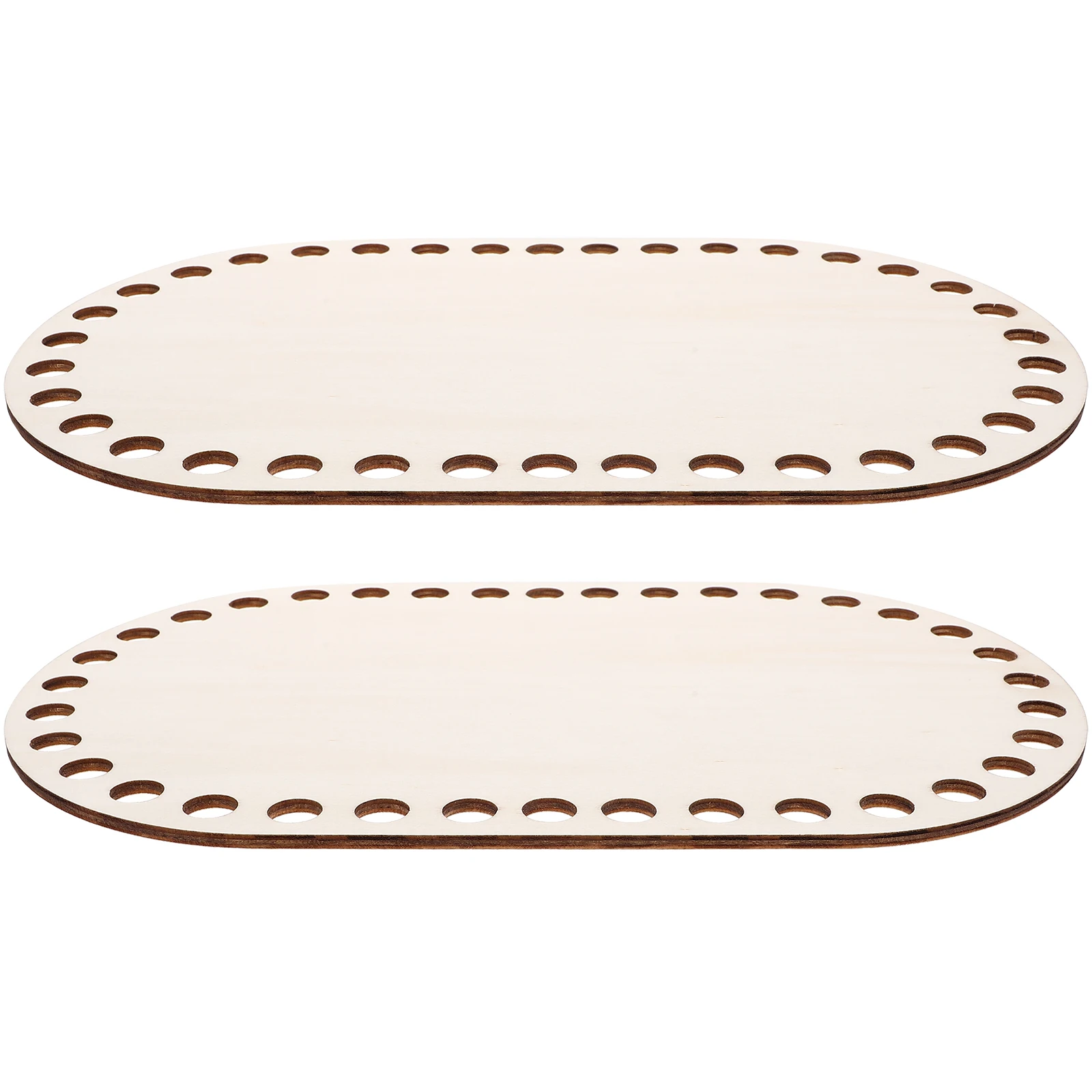 

2pcs Wooden Basket Crochet Bases Blank Solid DIY Bag Material Supplies Bottom Shaping Pad Natural Weaving Bottoms