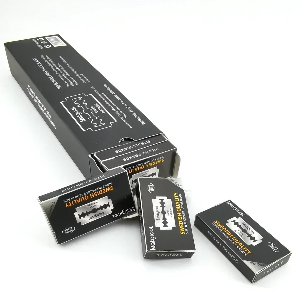 Лезвия для бритвы с двойной кромкой, лезвия из нержавеющей стали для складного ножа с бритьем и удалением волос, 100/50/30 шт.