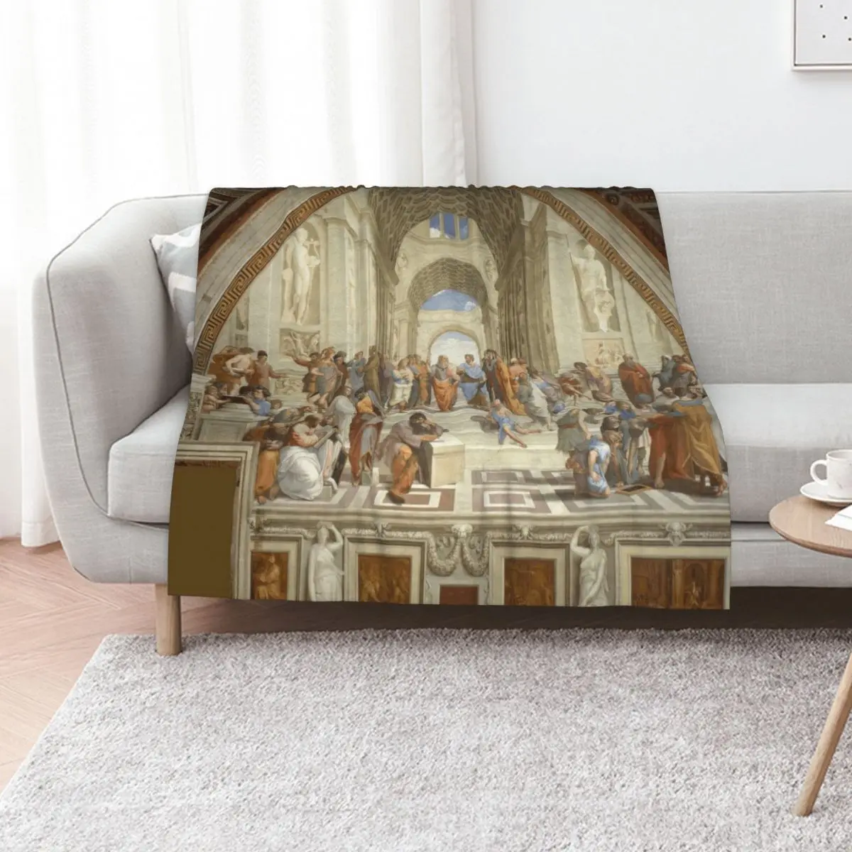 The School of Athens by Raffaello di Sanzio Throw Blanket Cozy Throw Blanket for Bed Sofa Chair