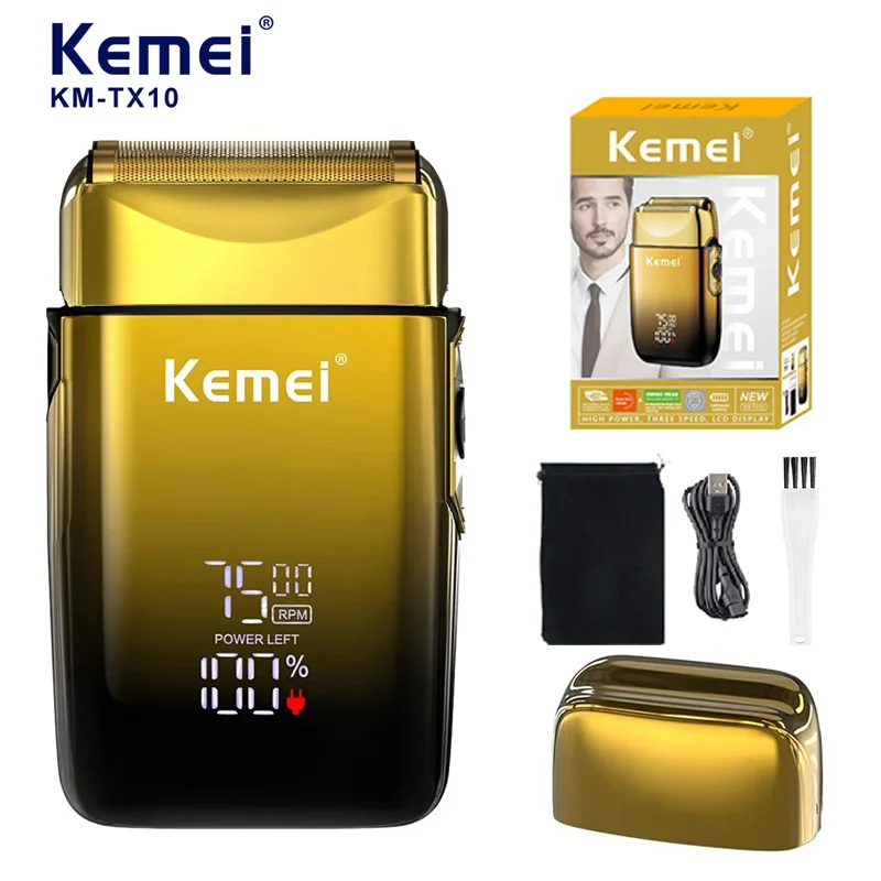 

Kemei KM-TX10 USB зарядка электробритва для мужчин перезаряжаемая бритва для лысины триммер для бороды станок для бритья