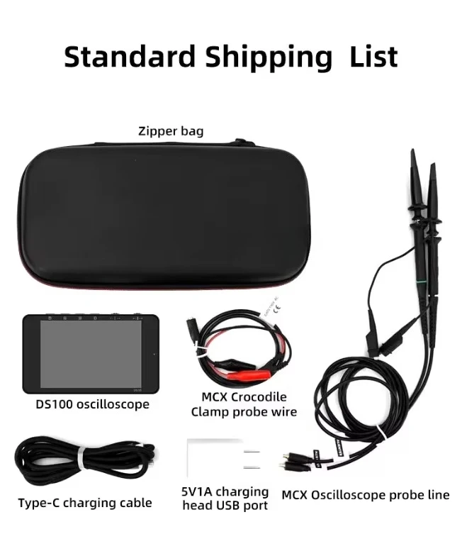 DS100 Portable Dual Channel Handheld Digital Oscilloscope Mini Electronic Modules and Kits Instrument Signal generator 50M