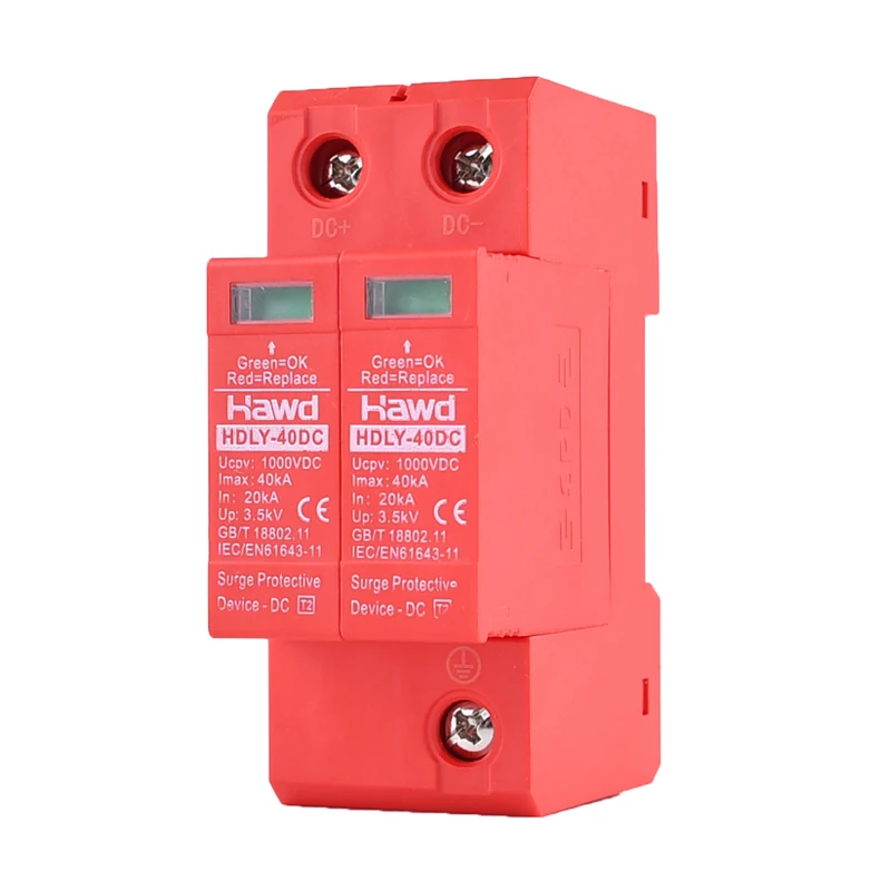 DC SPD Surge Protective Device 2P 40KA 60KA 600V 800V 1000V Voltage Protector Solar PV Photovoltaic Lightning Arrester image 3