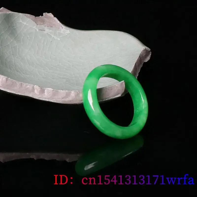 Anillos de Jade Real verde, accesorios de jadeíta birmana, talismanes, joyería Natural, dijes de moda, regalos de lujo para mujeres y hombres