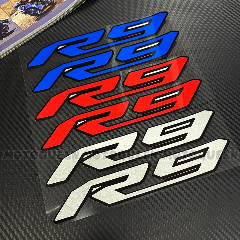 For R9 YZFR9 Decal Sticker Motorcycle Fairing Body Fuel Tank Pad Side Emblem Label Logo Decoration Reflective Decals Stickers