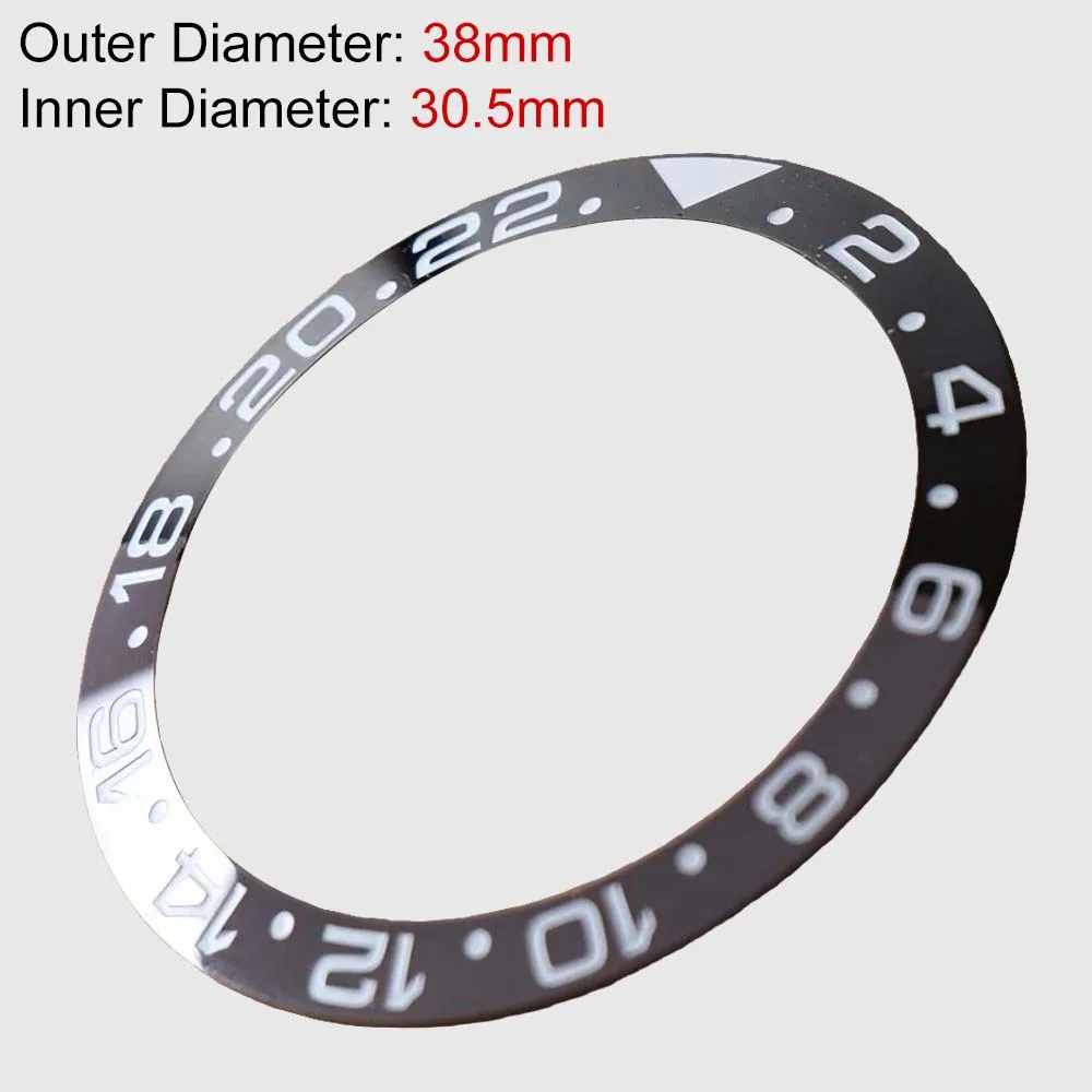 38mm Watch Bezel Black Grey Insert Ring Inner Diameter 30.5mm Replacement Ceramic Scale Ring Watch Accessories