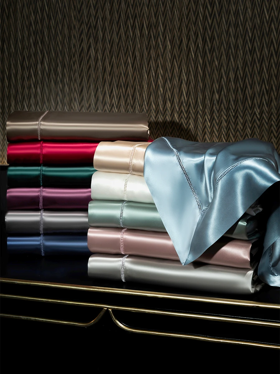 高級両面シルク4点セット 100％桑絹 滑らか寝具 裸寝用 30メートルベッドシーツ 掛け布団カバー シルク