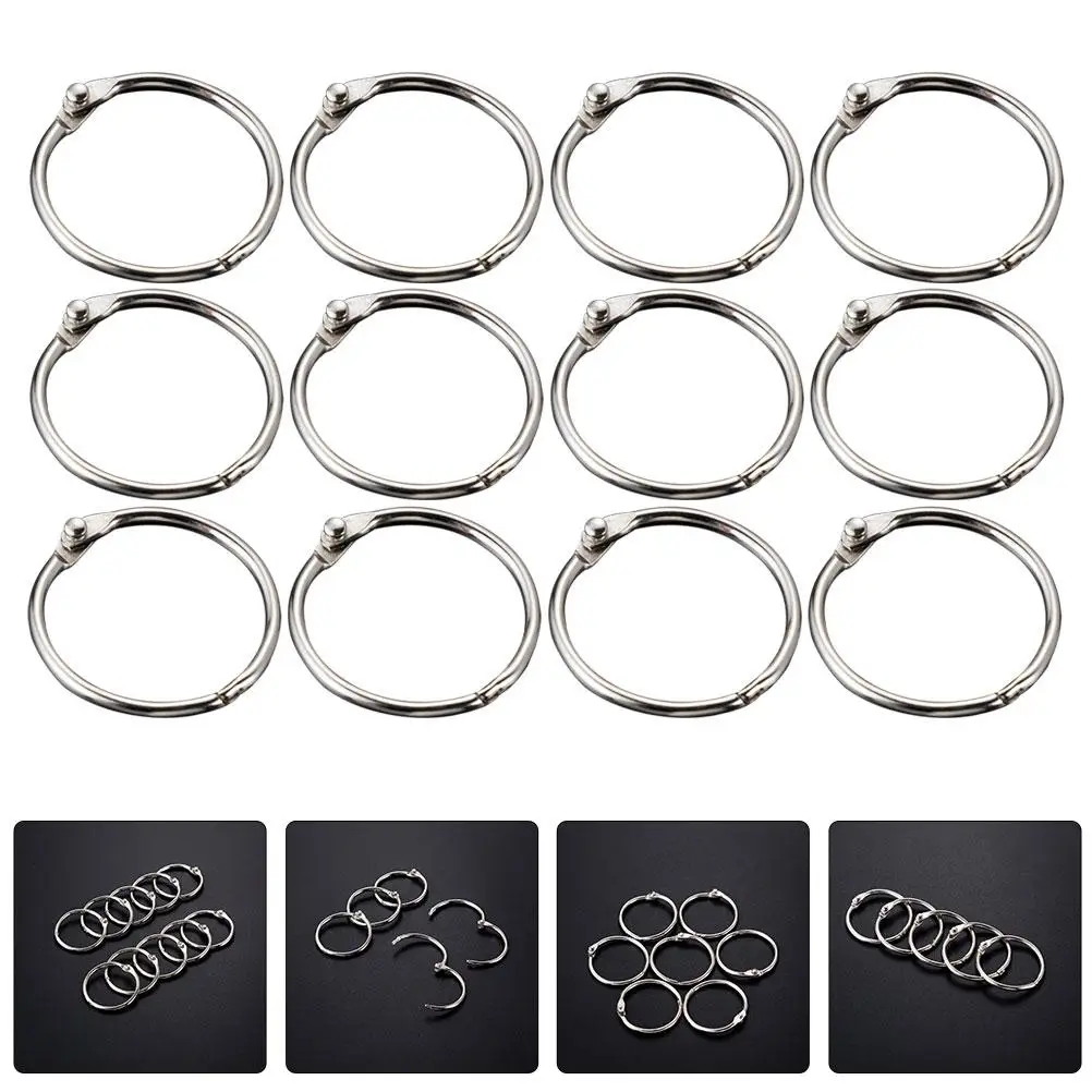 50 Pcs Leaf Book Binder Rings for Artists Students Large Keyrings For Keys Key Ring Office Workers Large Key Rings