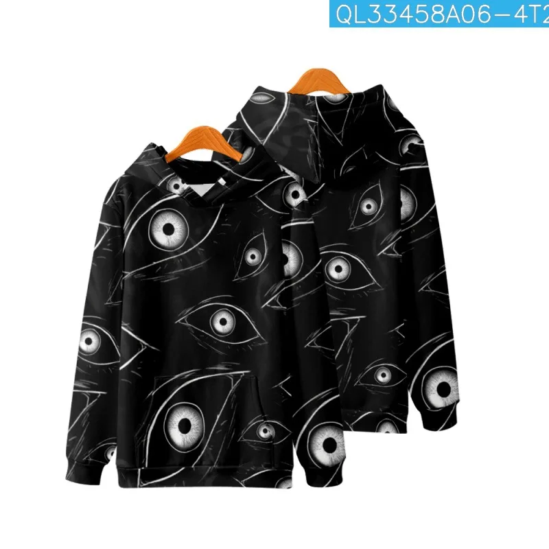 

Fashion Cartoon Eye Printed Black Long Sleeve Hoodies Autumn Casual Couple Women Men Pullover Harajuku Sweatshirt